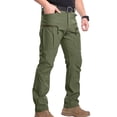 thumbnail image 4 of Domuza Mens Cargo Pants Ripstop Waterproof Hiking Pants Stretch Work Cargo Trousers Pant Outdoor Jeans Green M, 4 of 6