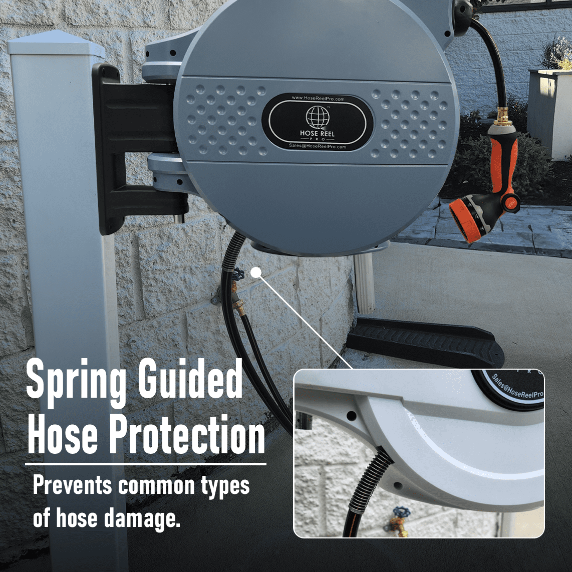 Hose Reel Pro 100ft Garden Hose Reel in Black