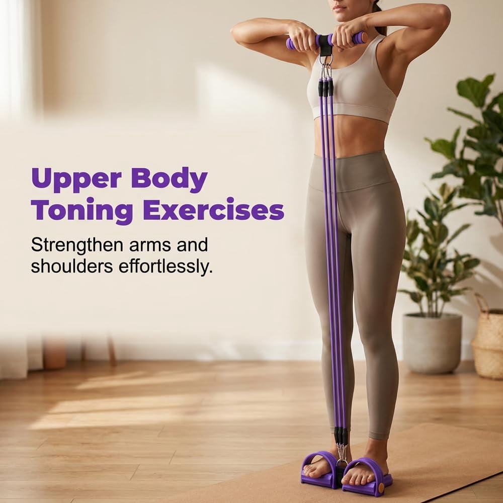 Pedal Resistance Band with Handle, 2026 New Removable Multifunction Tension Rope for Foot Pedal Pull, Back Stretch & Chest Expand, Home Exercise Equipment