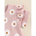thumbnail image 6 of Suealasg 2Pcs Toddler Girl Clothes 1T 2T 3T 4T 5T Kids Girl Summer Casual Outfits Flying Sleeve O Neck Daisy Print Tops Flared Pants Sets, 6 of 7