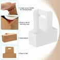 thumbnail image 3 of Uxcell 2 Cup Drink Carrier with Handle, Kraft Paperboard to Go Coffee Cup Holder, Portable Disposable Handled Drink Carriers White 20, 3 of 7