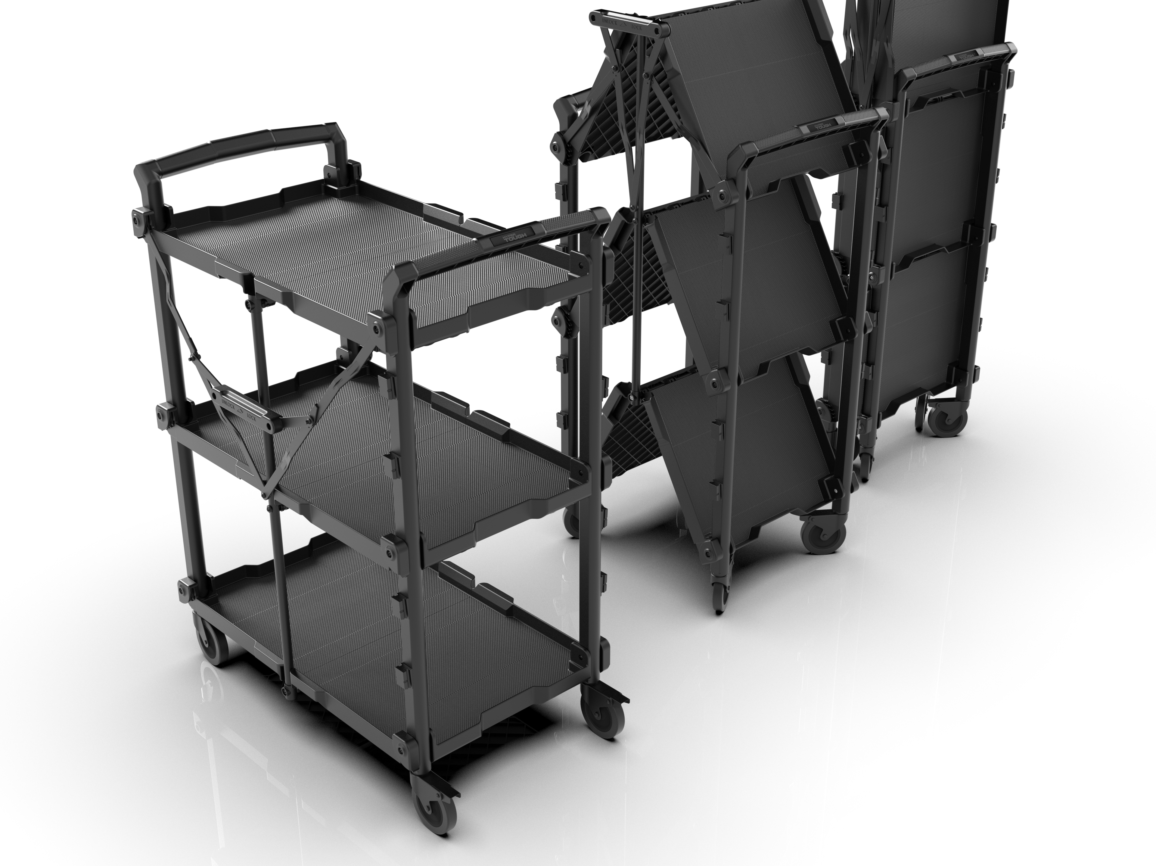 HYPER TOUGH HYPER STACK NEW FOLDABLE COLLAPSIBLE UTILITY CART, BLACK