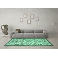 thumbnail image 3 of Ahgly Company Machine Washable Indoor Rectangle Animal Turquoise Blue Traditional Area Rugs, 4' x 6', 3 of 4