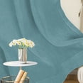 thumbnail image 4 of PrimeBeau Semi Sheer Linen Curtains Light Filtering Grommet Draperies, 52" x 96" , 2 Panel Set, Turquoise, 4 of 8