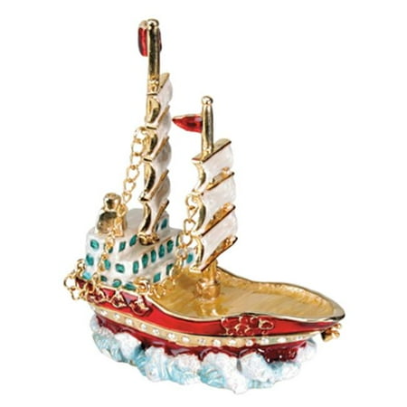 YTC SUMMIT 2188 2 Mast Ship Jeweled Box - C-24