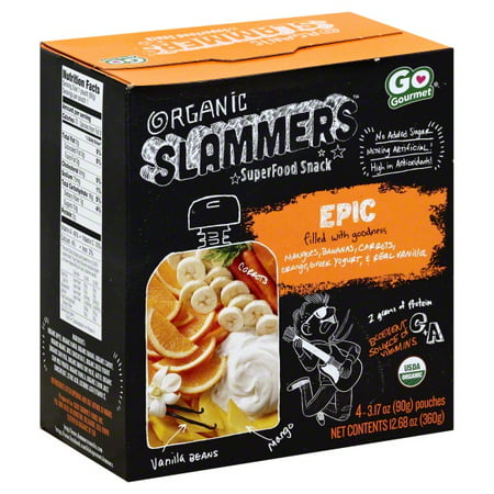 Slammers Orange Mango & Yogurt Organic SuperFood Snack, 3.17