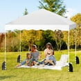 thumbnail image 2 of Gymax 10 X 10 FT Pop up Canopy Tent Portable Foldable Patio Shelter w/ Wheeled Bag White, 2 of 10