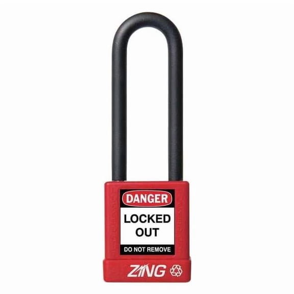 Zing Lockout Padlock,KA,Red,1-3/4"H 9751