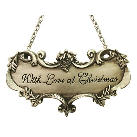 MIDWEST 4.5" Wine Label "With Love At Christmas" Christmas Ornament - Bronze