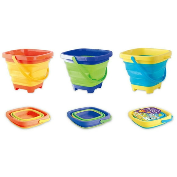Sand Toy Foldable Beach Bucket Multifunctional Foldable Beach Bucket Sand Toy For Kids Plastic Sand Bucket Expandable Sand Pail