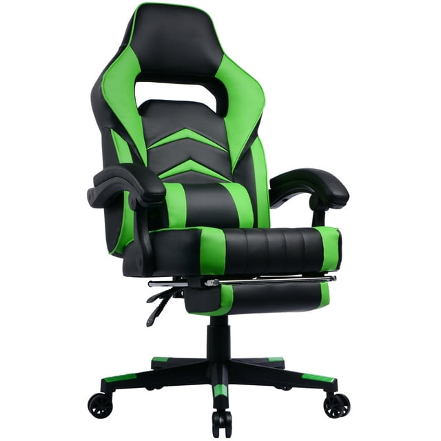 Gaming Chair with Footrest and Reclining Backrest, Racing Style High Back Office Chair