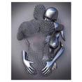 thumbnail image 1 of 3D Effect Wall Art Abstract Metal Sculpture Modern Canvas Painting Wall Decor 3040cm Gray, 1 of 4