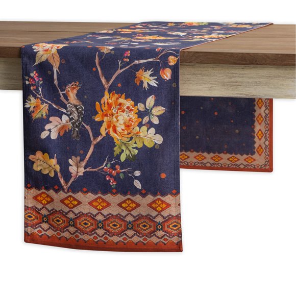 Maison d Hermine Kelim - Infinity 100 cotton Table Runner Farmhouse Tabletop cover for Home Kitchen Dining DAcor Parties Family Dinners Wedding Thanksgivingchristmas (Double Layer, 1450x72)