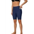 thumbnail image 3 of Swim Shorts for Women with Pockets High Waisted Swimsuit Shorts Board Shorts, 3 of 7
