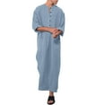 thumbnail image 1 of Robe Décontractée à Manches Longues pour Hommes Musulmans Arabes - Mélange de Coton, Couleur Unie Coupe Ample Robe Musulmane, 1 of 6