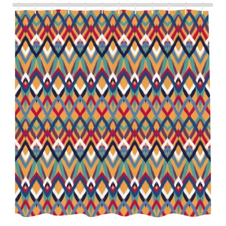 Ikat Shower Curtain Back Strapped Native Ceremonial Type Ikat