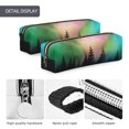 thumbnail image 5 of Ratiio Northern Lights Pattern Leather Pencil Case, Pencil Pouch with Durable Zipper, Compact and Stylish Organizer for Stationery, Art Supplies, Travel Essentials, 5 of 8