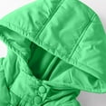 thumbnail image 4 of ZQUUVOU Kids Toddler Long Hooded Jacket Zipper Solid Color Padded Cotton Jacket Windproof Insulated Warm Winter Coat Green, 4 of 6