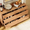 thumbnail image 7 of 47.2" Double Dresser, Minimalist 6 Drawer Rectangular Dresser With Reeded Details And Double-Stick Leg Design, 7 of 7