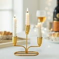 thumbnail image 4 of JoyMoreHome Metal Triple Taper Candle Holder, Modern Candle Holder with Base, Decorative Candle Stand for Home Decor, Party, Tabletop Centerpiece, 4 of 6