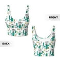 thumbnail image 6 of Goofa Hello Summer Printed Sports Bras for Women, High Impact Running Bra Workout Crop Tank Tops Longline Sports Bra Push up-Small, 6 of 9