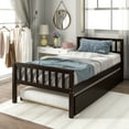thumbnail image 2 of Harper & Bright Designs Twin Size Daybed with Trundle, Wooden Platform Bed with Headboard and Footboard for Bedroom, Espresso, 2 of 9