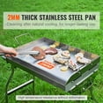 thumbnail image 4 of KFFKFF 23.5"x16" Stainless Steel Flat Top Griddle BBQ Gas Grill 2 Burners Silver, 4 of 9