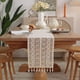 thumbnail image 2 of Nvzi Camino de mesa, camino de mesa bohemio de algodón y lino,camino de mesa de estilo rústico con borlas para bodas,decoración rústica para el hogar y el comedor (beige/flecos, 12 x 90), 2 of 5