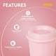 thumbnail image 2 of Vaso para café con Tapa | Vaso Cafetero de plástico de 16 Oz. | Vaso reusable tipo termo para café, té y agua | Libre de BPA | Paquete de 50 vasos color RosaPastel, 2 of 5