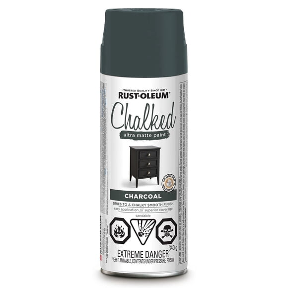 Rust-Oleum Interior Chalked Ultra Matte Spray Paint in Charcoal, 340g