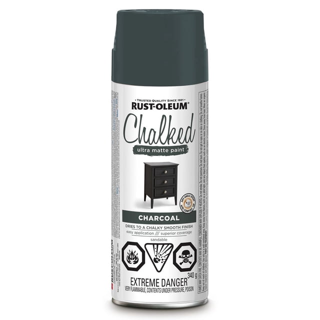 Rust-Oleum Interior Chalked Ultra Matte Spray Paint in Charcoal, 340g