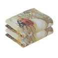 thumbnail image 2 of Wobogo Ladybugs Picking Flowers 100% Cotton Towel 2 Pieces Set Super Soft and Highly Absorbent Suitable for Bathroom Gym Travel Camping Pool, 2 of 8