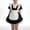 Black, variant on IUYRTFE Women's Classic Maid Cosplay Dress Ruffle Trim Bow Detail Vintage Style Costume Set