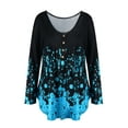 thumbnail image 5 of Gvmfive Women V Neck Floral Long Sleeve T-shirts Blouse Loose Tunic Tops, 5 of 8