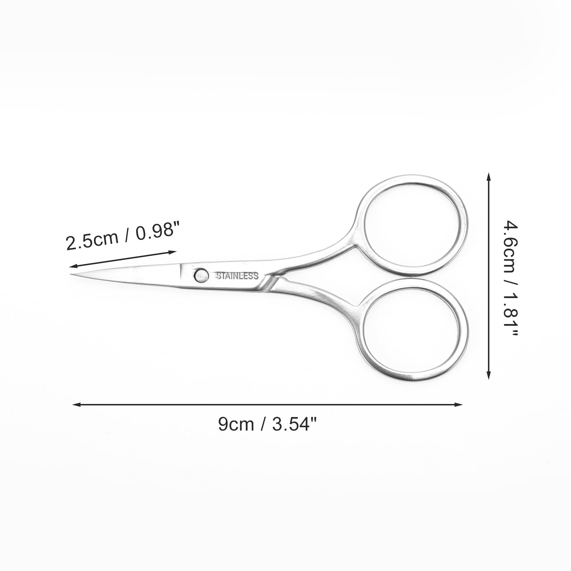 Unique Bargains 1 Pc 2.0 Embroidery Scissors Grooming Bathroom Silver Tone