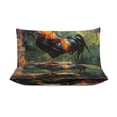 thumbnail image 3 of 3 Pcs Soft Bedding Set, Includes 1 Duvet Cover with Zipper And 2 Pillow,Shams Oil Rooster Queen(90"×90"), 3 of 8