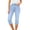 Light Blue#02, variant on Women's Capri Jeans Skinny Straight Leg Trousers with Pockets Stretch High Waisted Front Button Raw Hem Denim Pants Blue#02 &F2S
