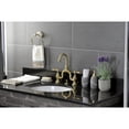 thumbnail image 3 of Kingston Brass KS7997AL English Country Bridge Bathroom Faucet with Brass Pop-up, Brushed Brass, 3 of 7