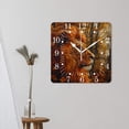 thumbnail image 3 of 14 Inch Wall Clock Battery Operated Square Clock for Office, Kitchen, Outdoor, Living Room,Lion Painting Natural, 3 of 4