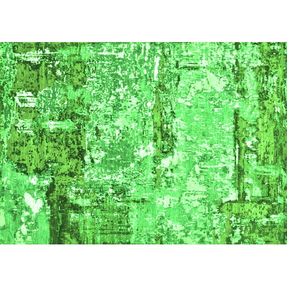 Ahgly Company Indoor Rectangle Oriental Green Industrial Area Rugs, 2' x 3'