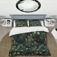 thumbnail image 2 of Designart "Moody Haunted Nocturne" Green Botanical Bedding Covert Set - Bohemian & Eclectic Bed Set With 1 Sham, 2 of 5