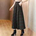 thumbnail image 3 of VUPSGEZ Womens Retro Casual Length Skirt Classic Plaid High Waisted Pockets Zipper Skirt (Green,XL), 3 of 3