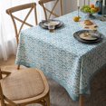 thumbnail image 3 of Geometric Printed Tablecloth Thick Table Cloth Long Table Cover for Kitchen Dining, Party, Holiday, Picnic, Buffet (Blue, 55"x87"), 3 of 5