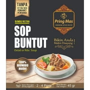 Pring Mas Bumbu Instan Soup Buntut (Instant Seasoning Oxtail NO MSG -1.5oz (45g) HALAL (Pack of 3)