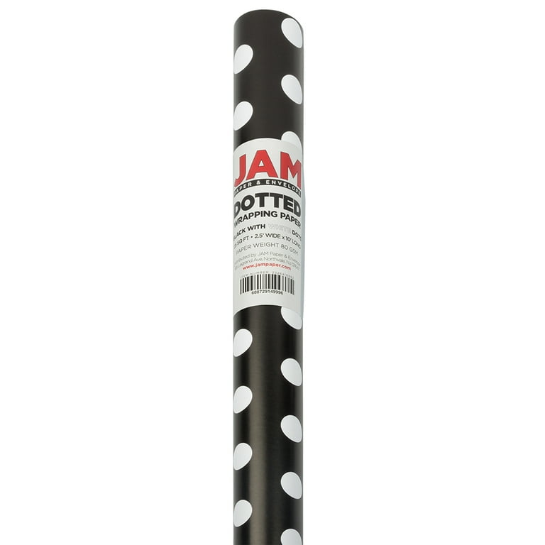 JAM Glossy Black All Occasion Gift Wrap Paper, 25 sq ft.