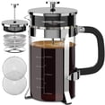 thumbnail image 1 of Cafetera de prensa francesa QUQIYSO 1L 304 de acero inoxidable, 1 of 6