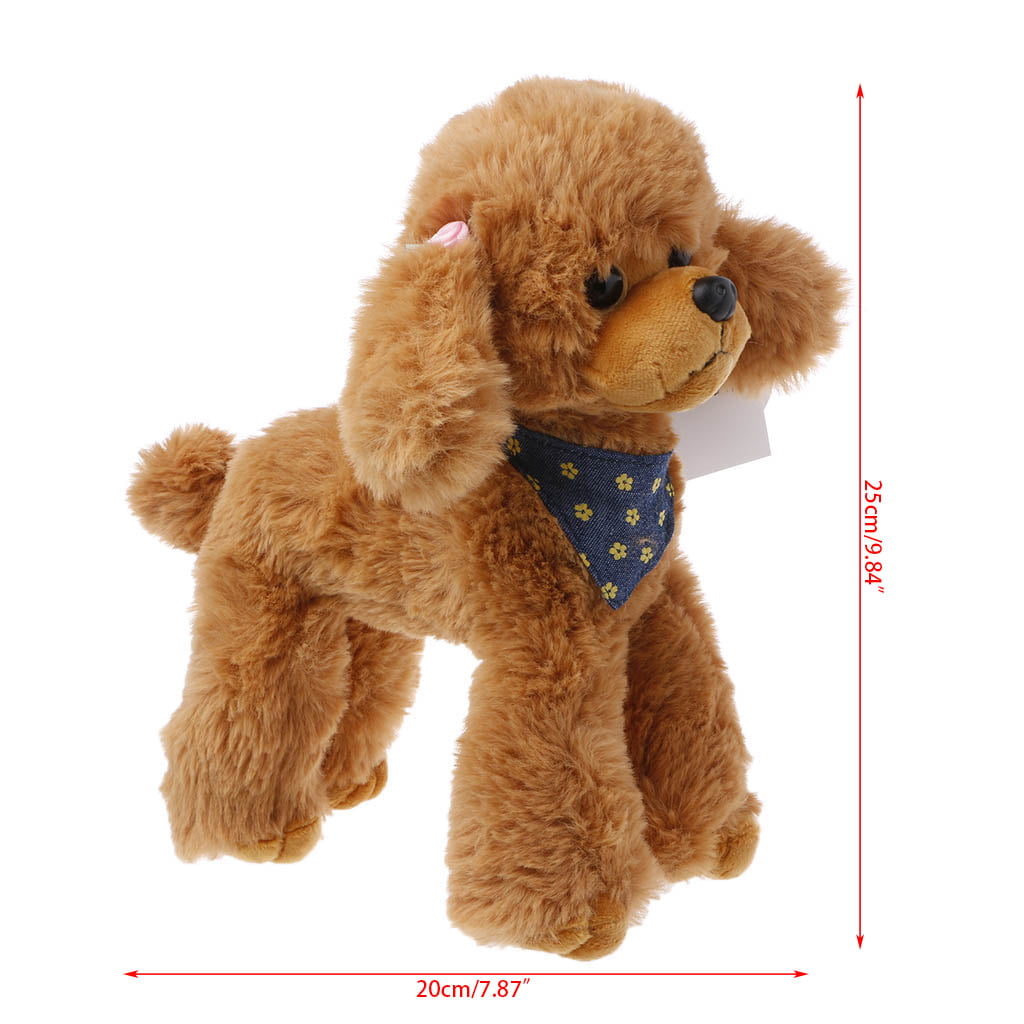 High Simulation Plush Toys Dogs Poodle Children Gifts Doll Stuffed Lovely Scarf 