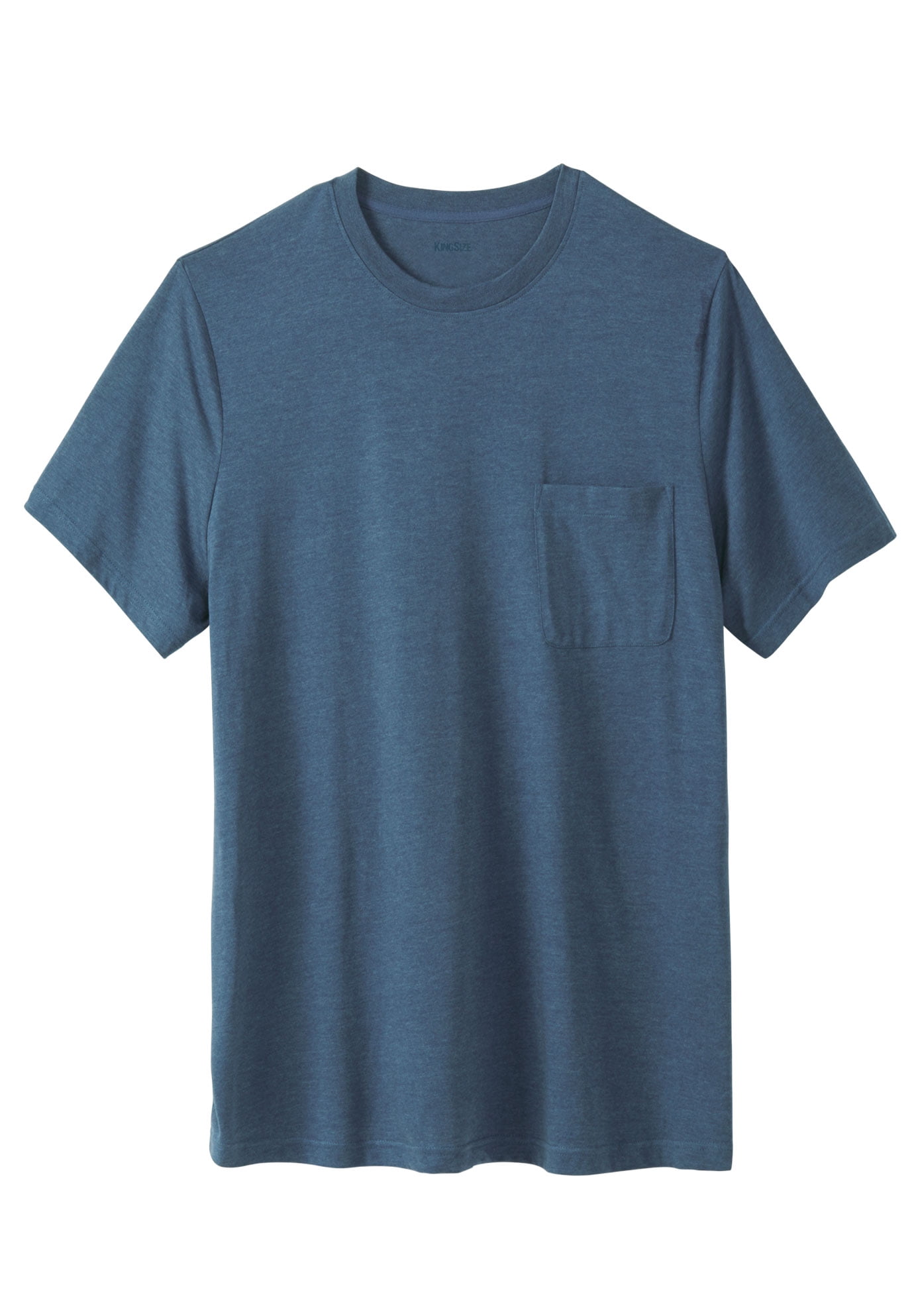 KingSize Mens Big & Tall Shrink-Less Lightweight Longer-Length Crewneck Pocket T-Shirt 