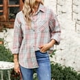 thumbnail image 2 of yievot Women's Long Sleeve Plaid Jacket Boyfriend Button Down Shirts Casual Thin Blouse, 2 of 6