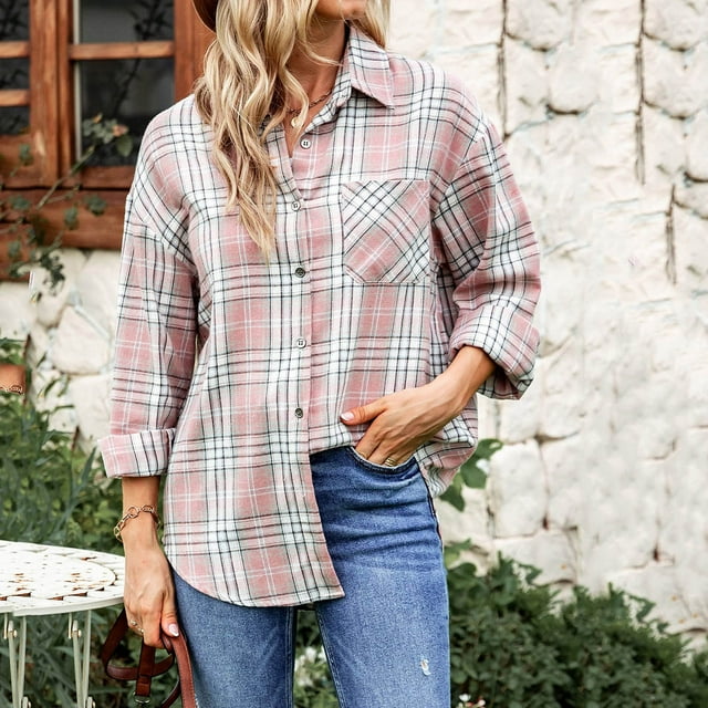 Blusa holgada de manga larga con estampado y bolsillos para mujer, estilo casual, sin capucha, con abertura frontal, a la moda